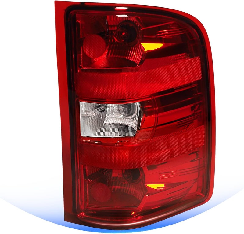 STRECOS Tail Lights Compatible with 2007-2013 Chevy Silverado 1500 2500HD 3500HD GMC Sierra 2500HD 3500HD Taillight Assemblies Rear Brake Lamps Red Border (Right Passenger Side) - Image 1